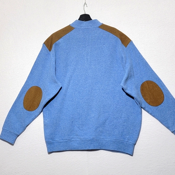 Cremieux Men's 1/4 Zip Pullover with Suede-like Trim Sz XL #480 - Picture 2 of 5